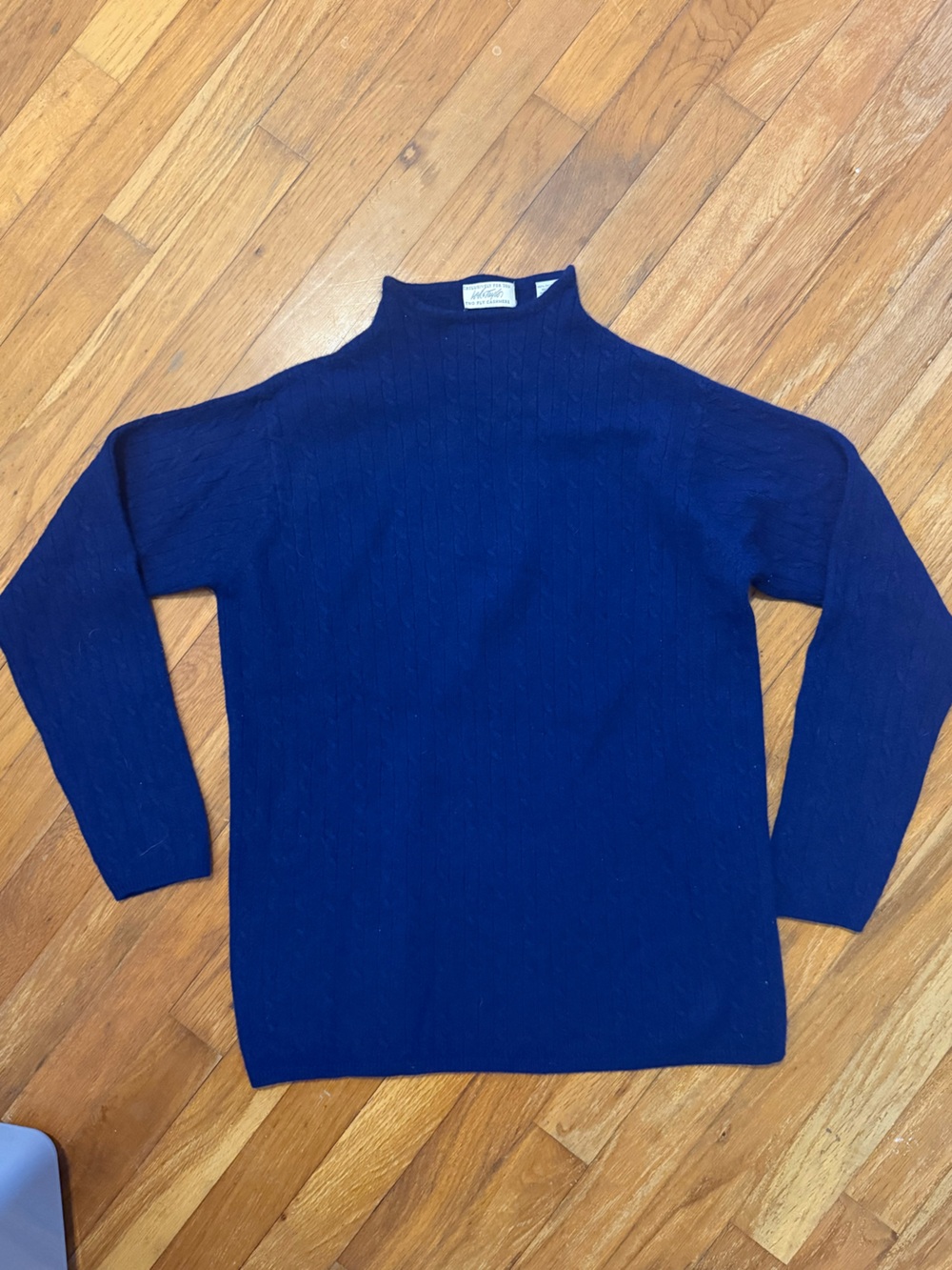 VTG Lord & Taylor 100% 2-ply Cashmere LongSleeve Sweater Ultramarine Cobalt Blue